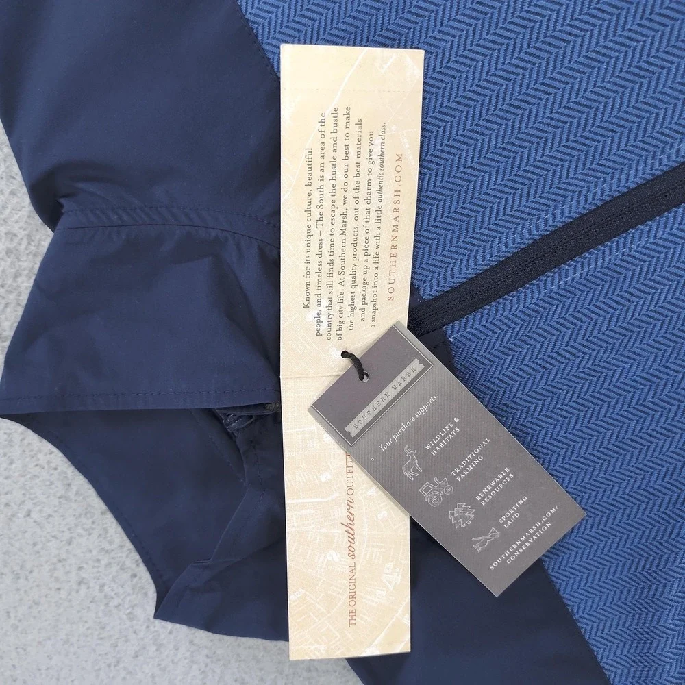 Southern Marsh FieldTec Karst Pullover Mens Small Blue Quarter Zip Stretch